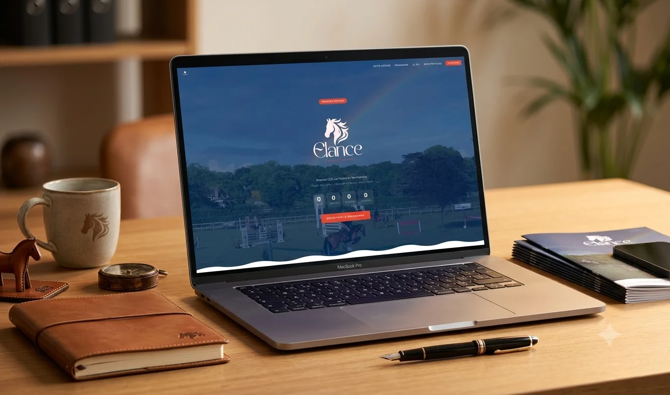 Site Élance affiché sur MacBook